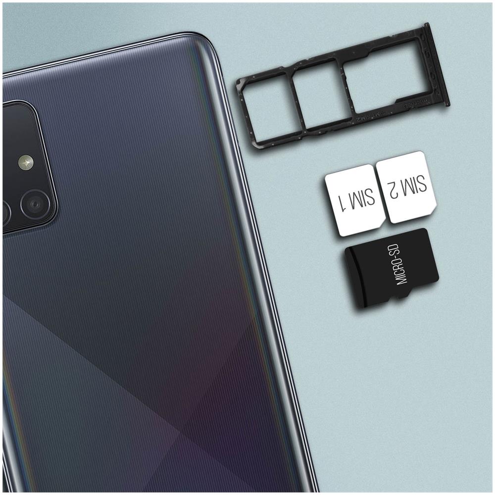 Alloggio Sim Samsung Galaxy A51 Supporto Scheda Sim + Scheda Micro Sd - Nero - Foto 2