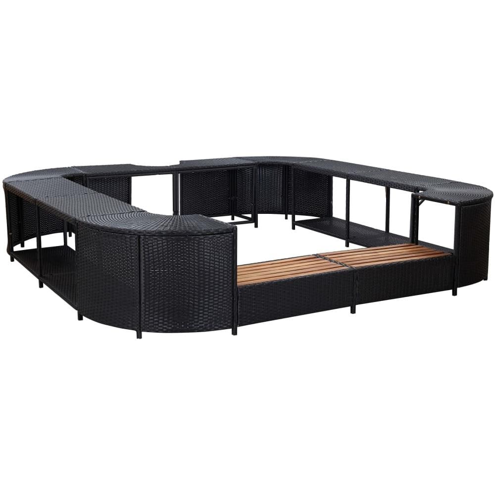 Bordo Spa Quadrato Nero 268 x 268 x 55 cm in Polyrattan - Foto 1