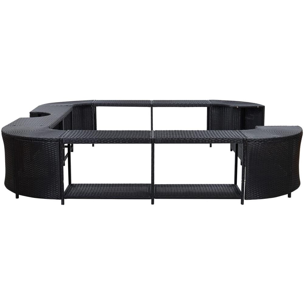 Bordo Spa Quadrato Nero 268 x 268 x 55 cm in Polyrattan - Foto 2