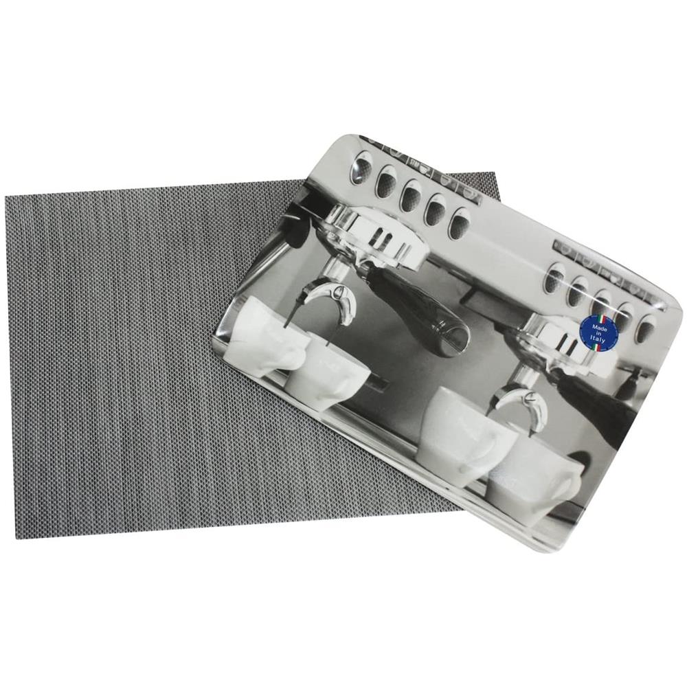 Kit Vassoio Espresso, Tovaglietta Silver - Foto 1