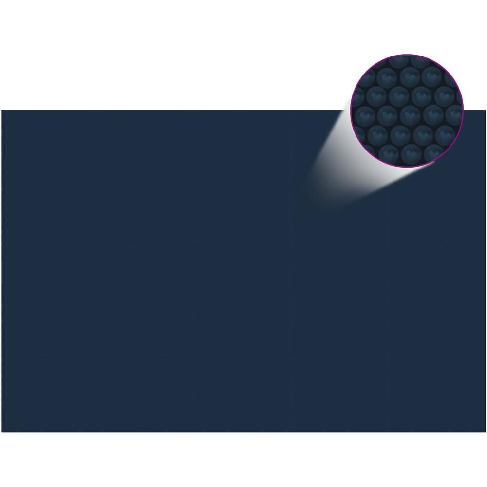Pellicola Galleggiante Solare PE Piscina 600x400 cm Nero e Blu - Foto 1