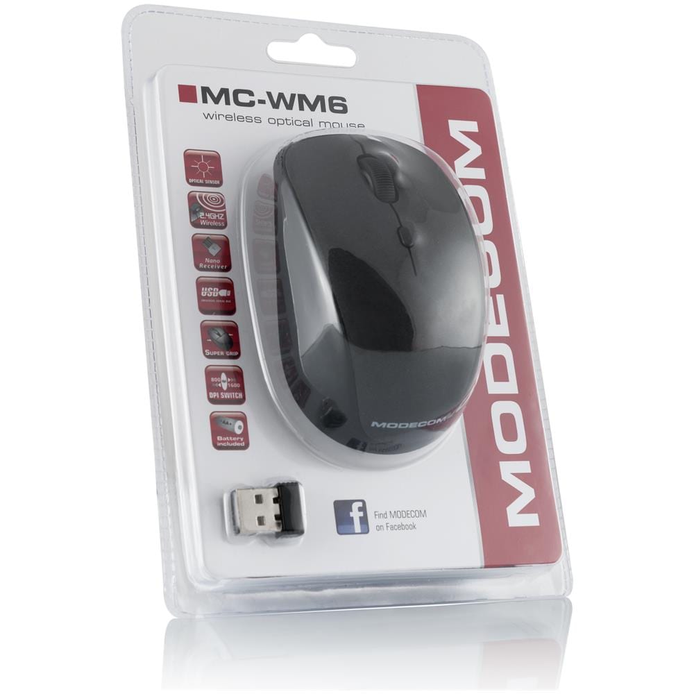 MC-WM6 RF Wireless Ottico 1600DPI Ambidestro Nero, Grigio mouse - Foto 5