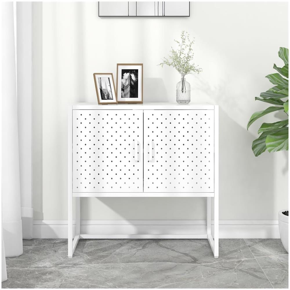 Credenza Bianca 75x35x75 Cm In Acciaio - Foto 1