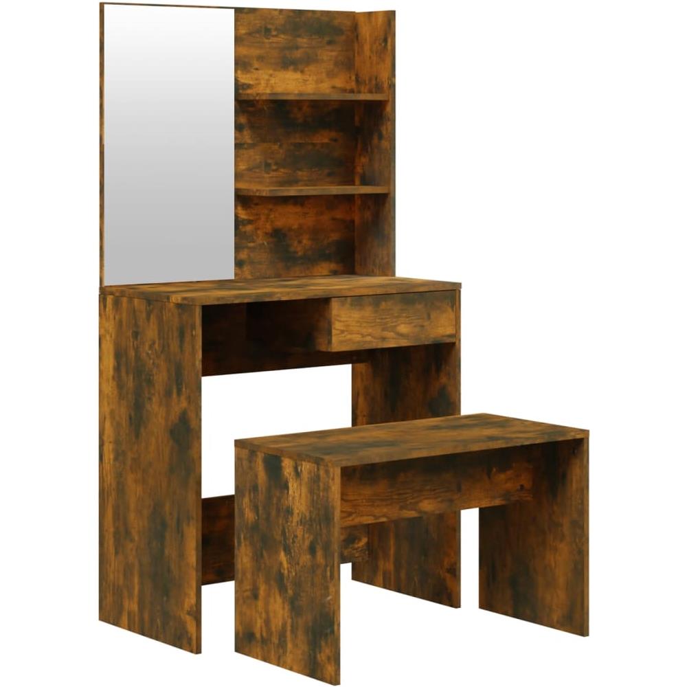 Set Tavolo Da Toeletta Rovere Fumo 74,5x40x141 Cm - Foto 2