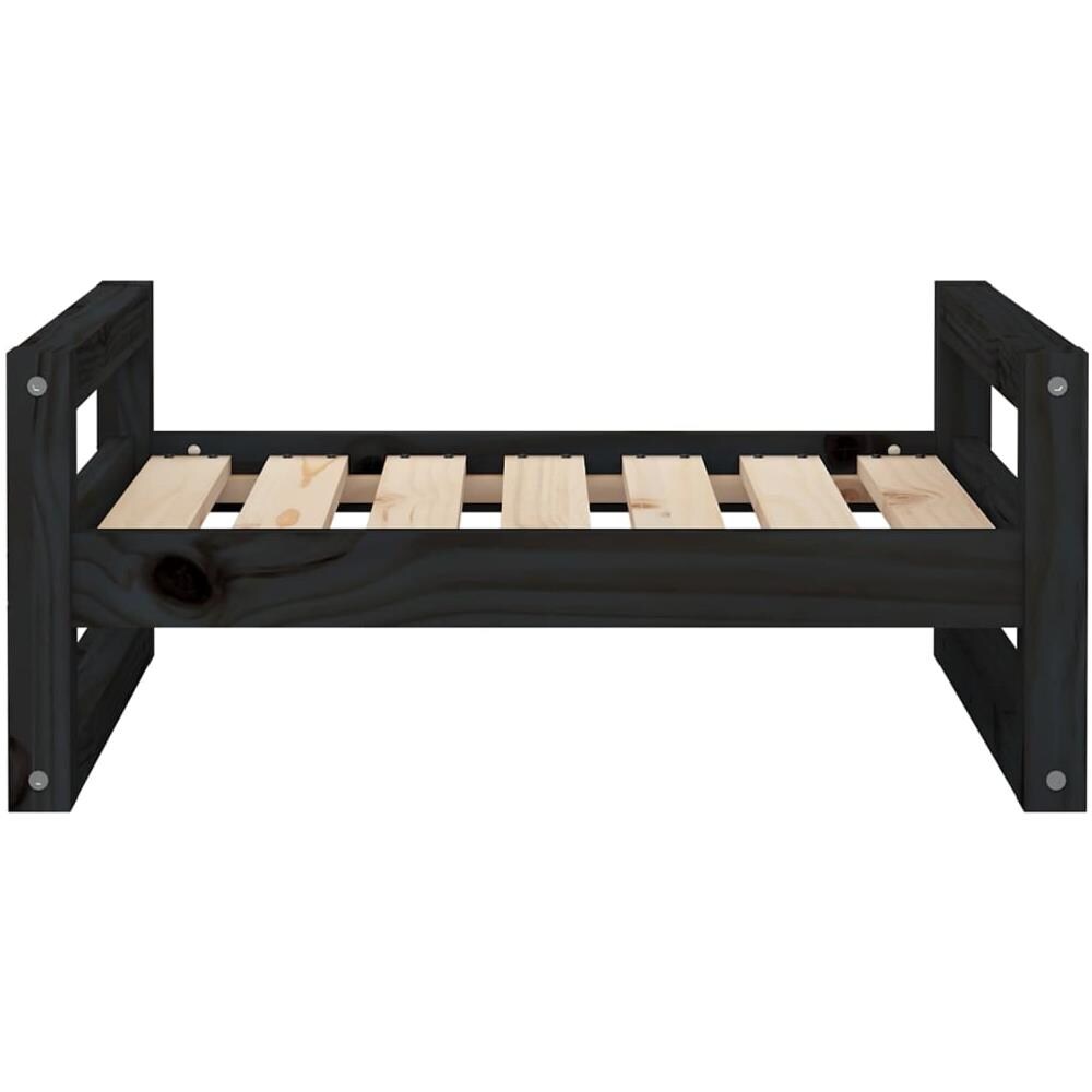 Cuccia Per Cani Nera 65,5x50,5x28cm In Legno Massello Di Pino - Foto 2