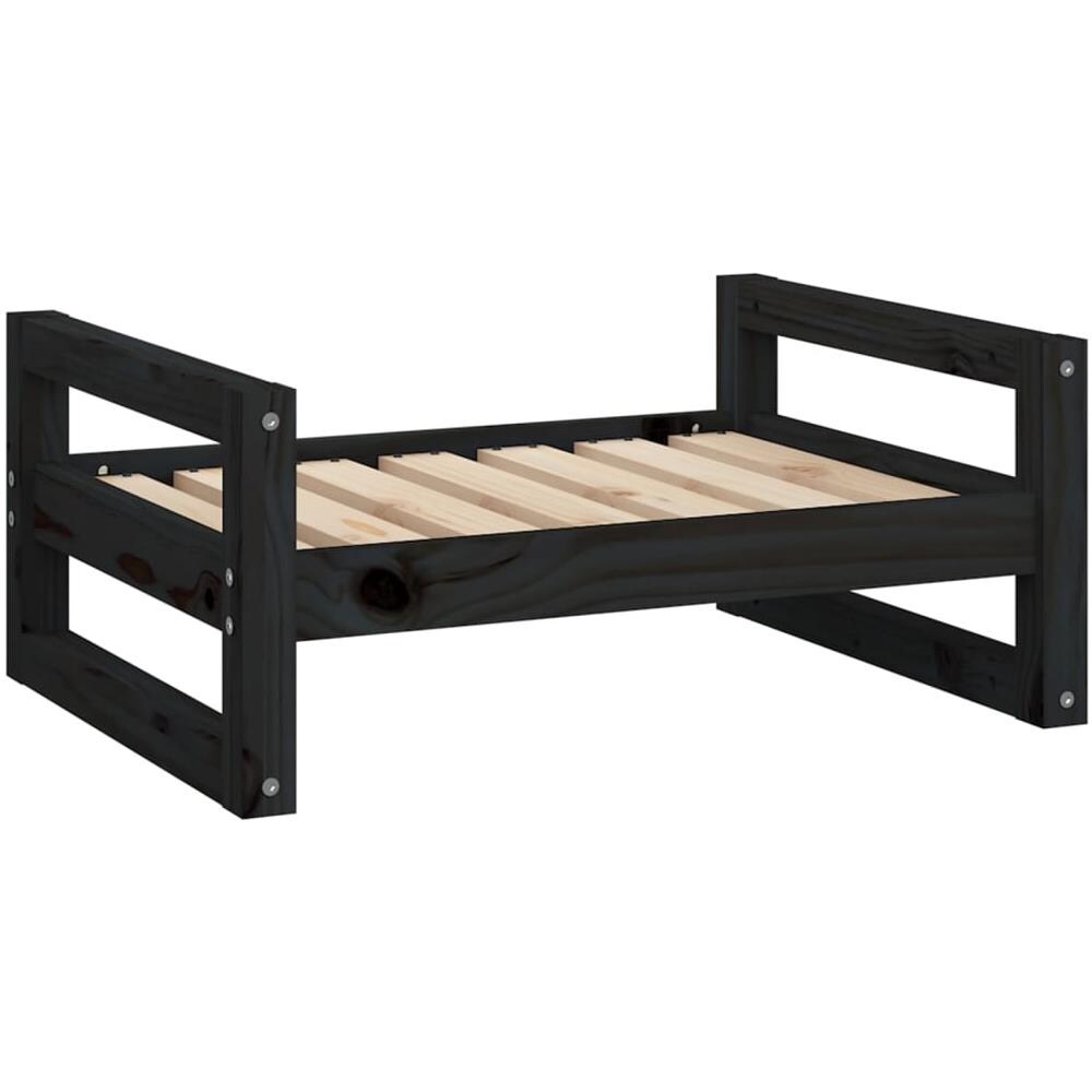 Cuccia Per Cani Nera 65,5x50,5x28cm In Legno Massello Di Pino - Foto 1