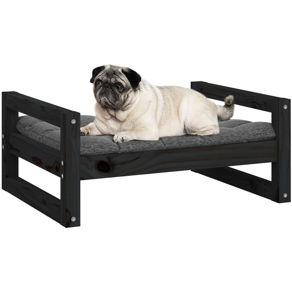 Cuccia Per Cani Nera 65,5x50,5x28cm In Legno Massello Di Pino - Foto 7