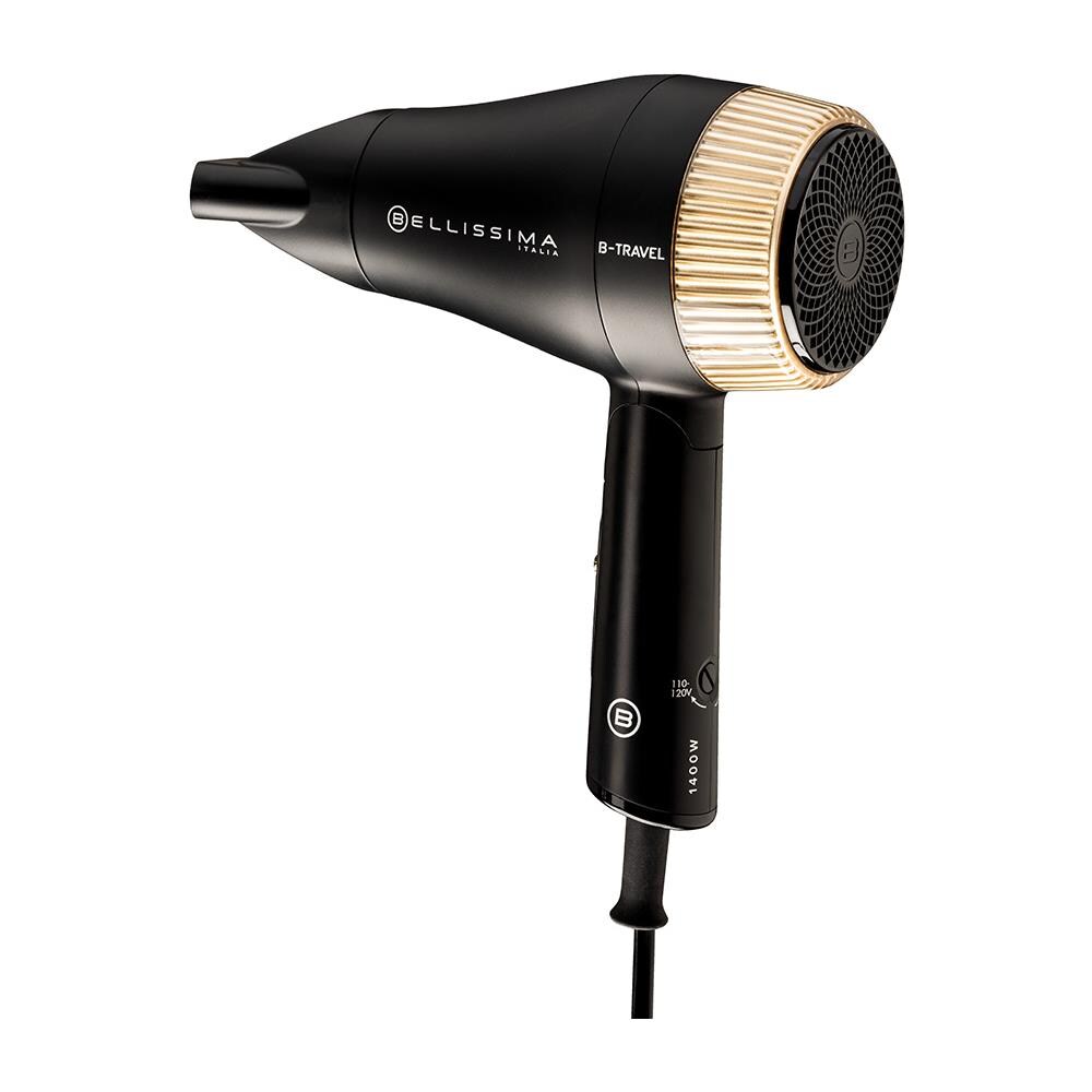 Asciugacapelli da Viaggio B-Travel con 2 Velocità 2 Regolazione Calore Potenza 1400 W Colore Nero/Oro - Foto 2