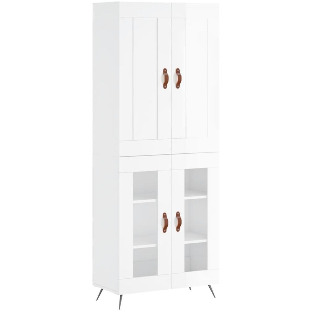 Armadio Per Scarpe Bianco 80x35.5x180 Cm - Legno Multistrato, 2 Porte, Facile Assemblaggio