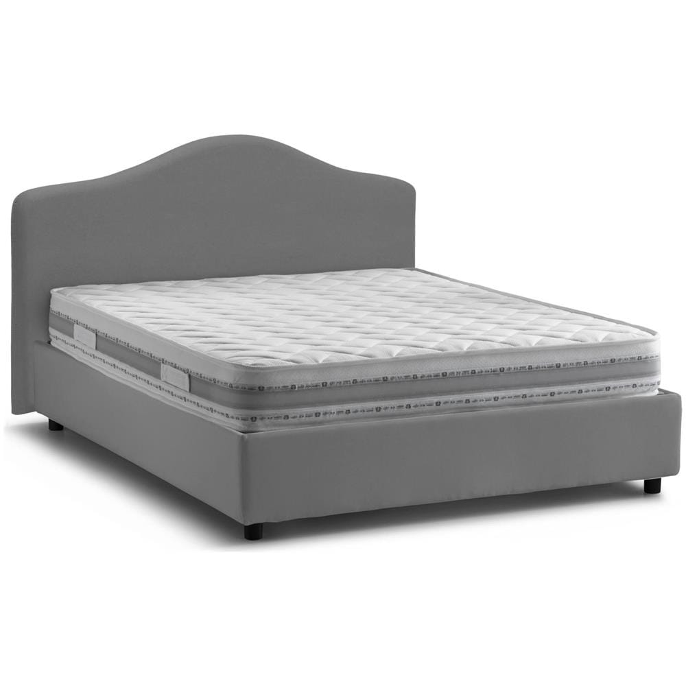 Letto Matrimoniale Isotta, Letto Contenitore Con Rivestimento In Tessuto, 100% Made In Italy, Apertura Frontale, Adatto Per Materasso Cm 160x200, Grigio - Foto 4