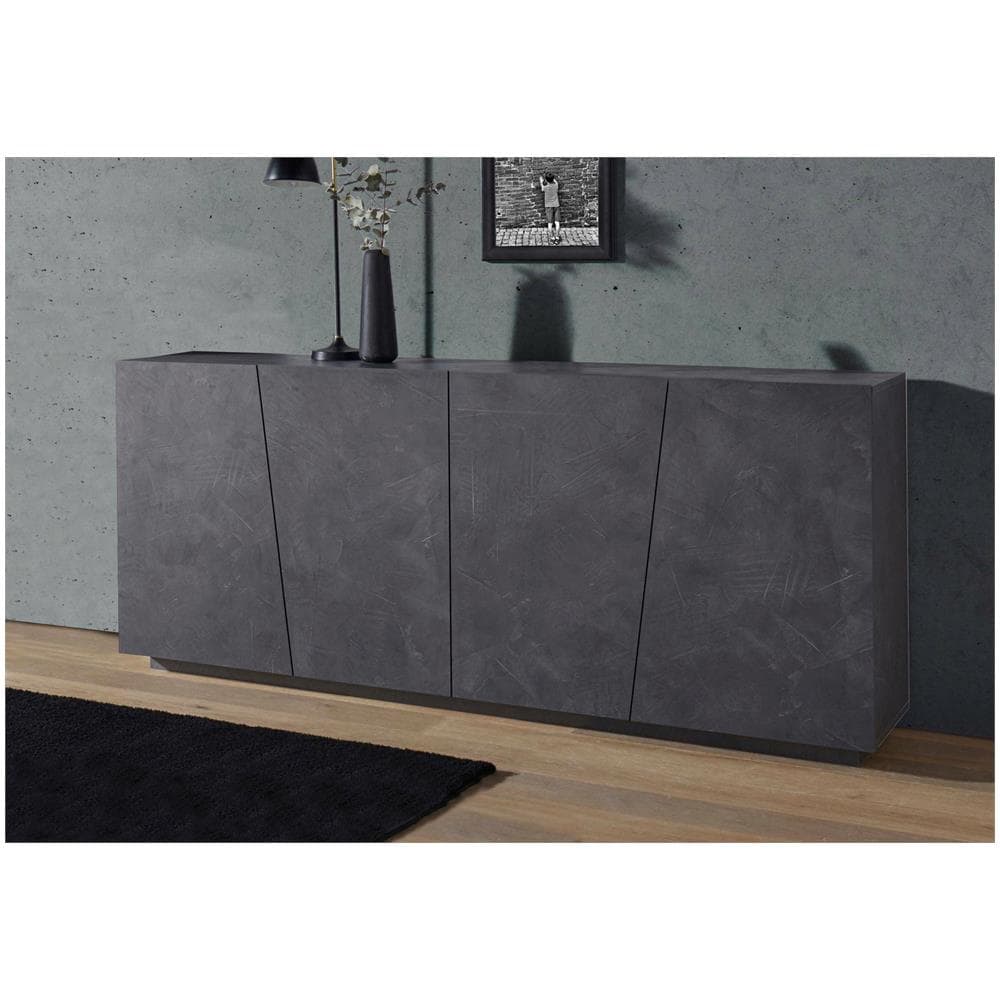 Credenza Oscar, Madia Da Cucina A 4 Ante, Buffet Da Soggiorno, 100% Made In Italy, Cm 200x43h86, Ardesia - Foto 1