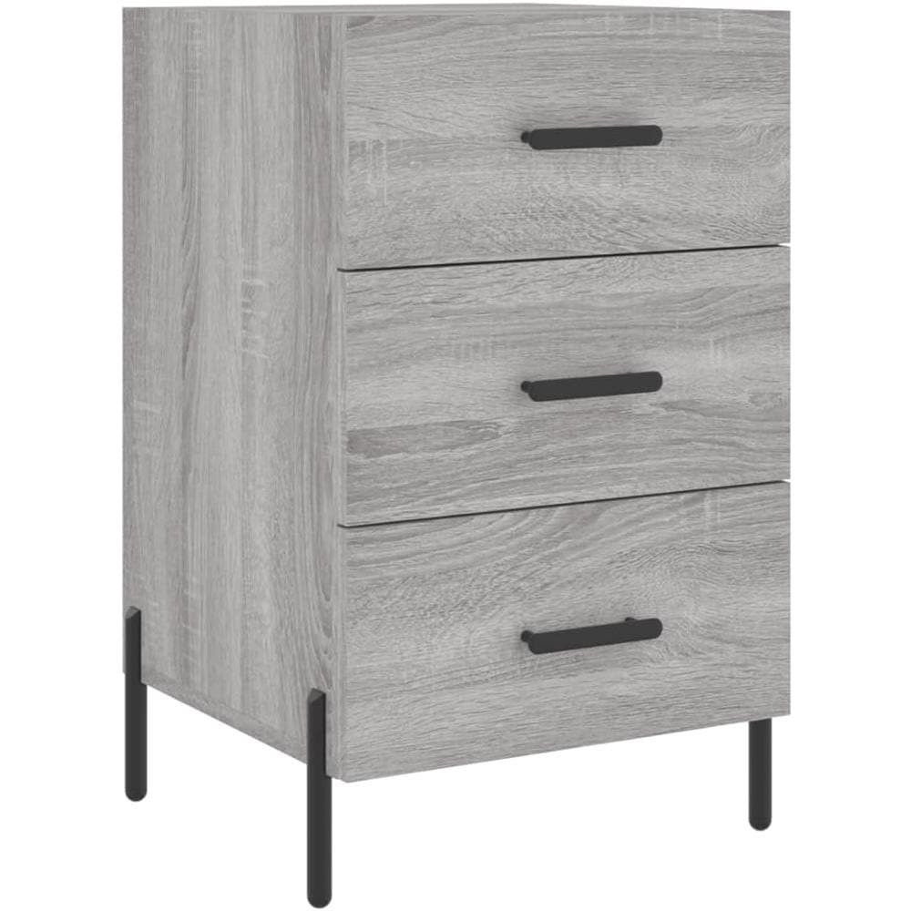 Comodino Grigio Sonoma 40x40x66 Cm In Legno Multistrato - Foto 2
