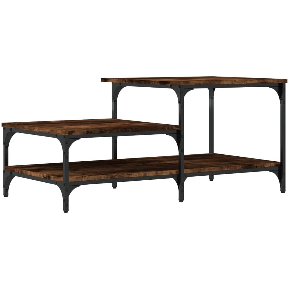 Tavolino Da Salotto Rovere Fumo 100x50,5x45cm Legno Multistrato - Foto 2