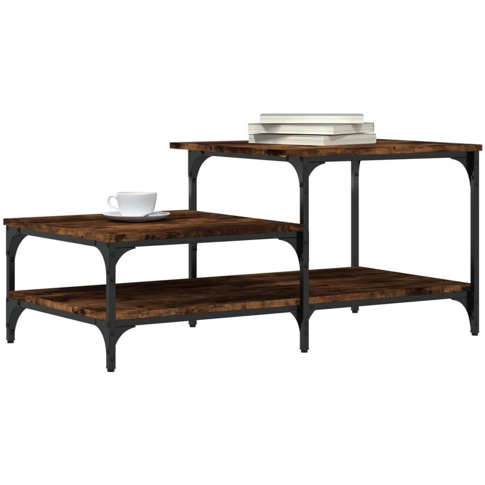 Tavolino Da Salotto Rovere Fumo 100x50,5x45cm Legno Multistrato - Foto 3