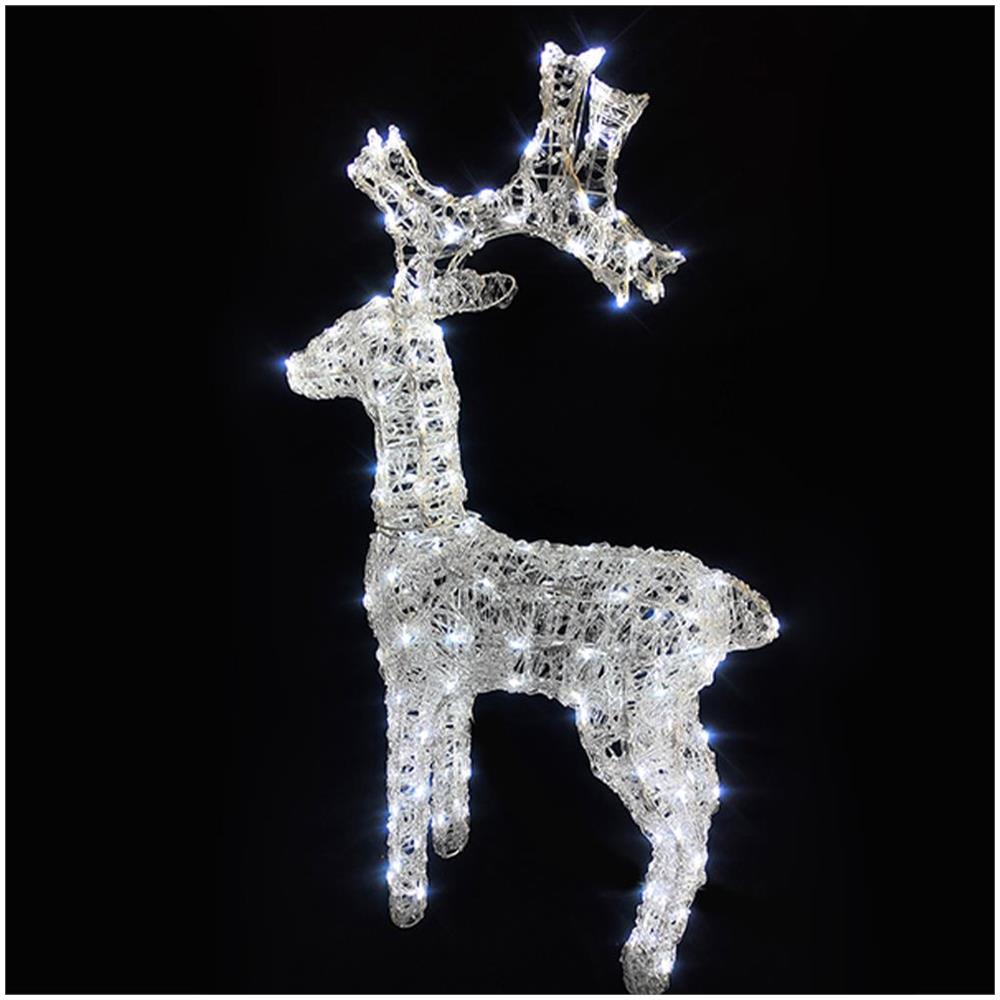 Renna Luminosa Natalizia Esterno 100 cm Decorazione Addobbo Natale Bianco Freddo - Foto 4