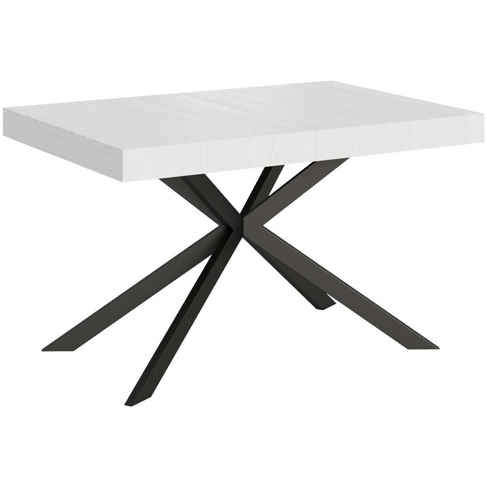 Tavolo allungabile 90x130/390 cm Plaker bianco frassino gambe antracite - Foto 1