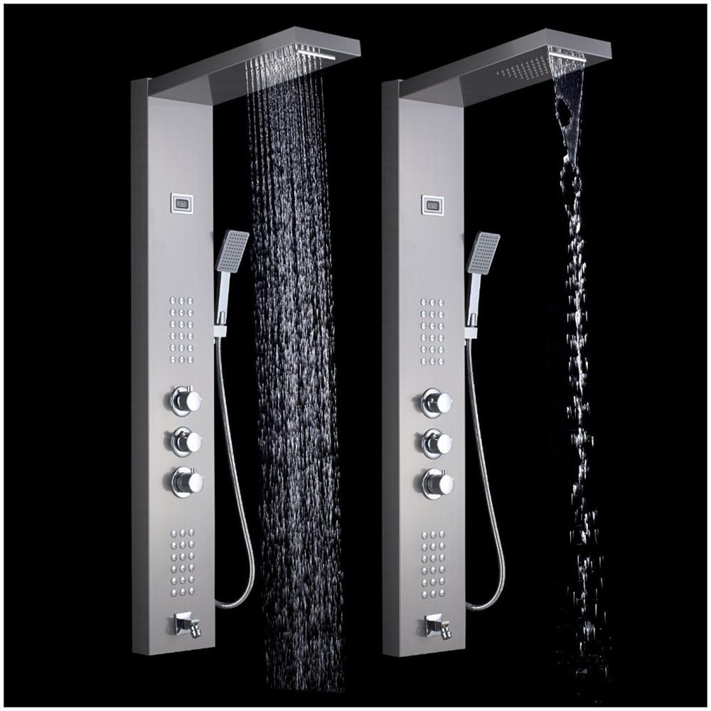 Pannello doccia, Blackswan, tipo M1047, modello nichelato con bocca, termostato e funzione SPA, misura 122 cm - Foto 4