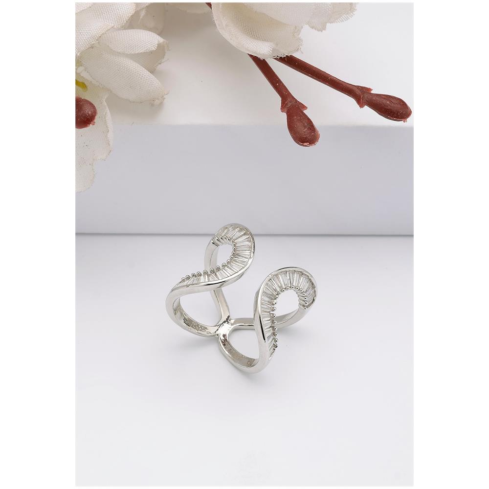 Anello Mezzaluna Glamour Argento - Taglia Unica - Foto 1
