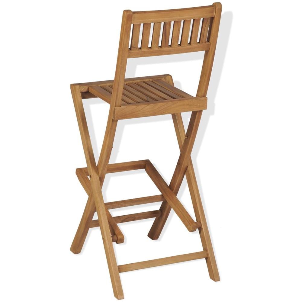 Sgabelli da Bar da Esterno Pieghevoli 2 pz in Massello di Teak - Foto 2
