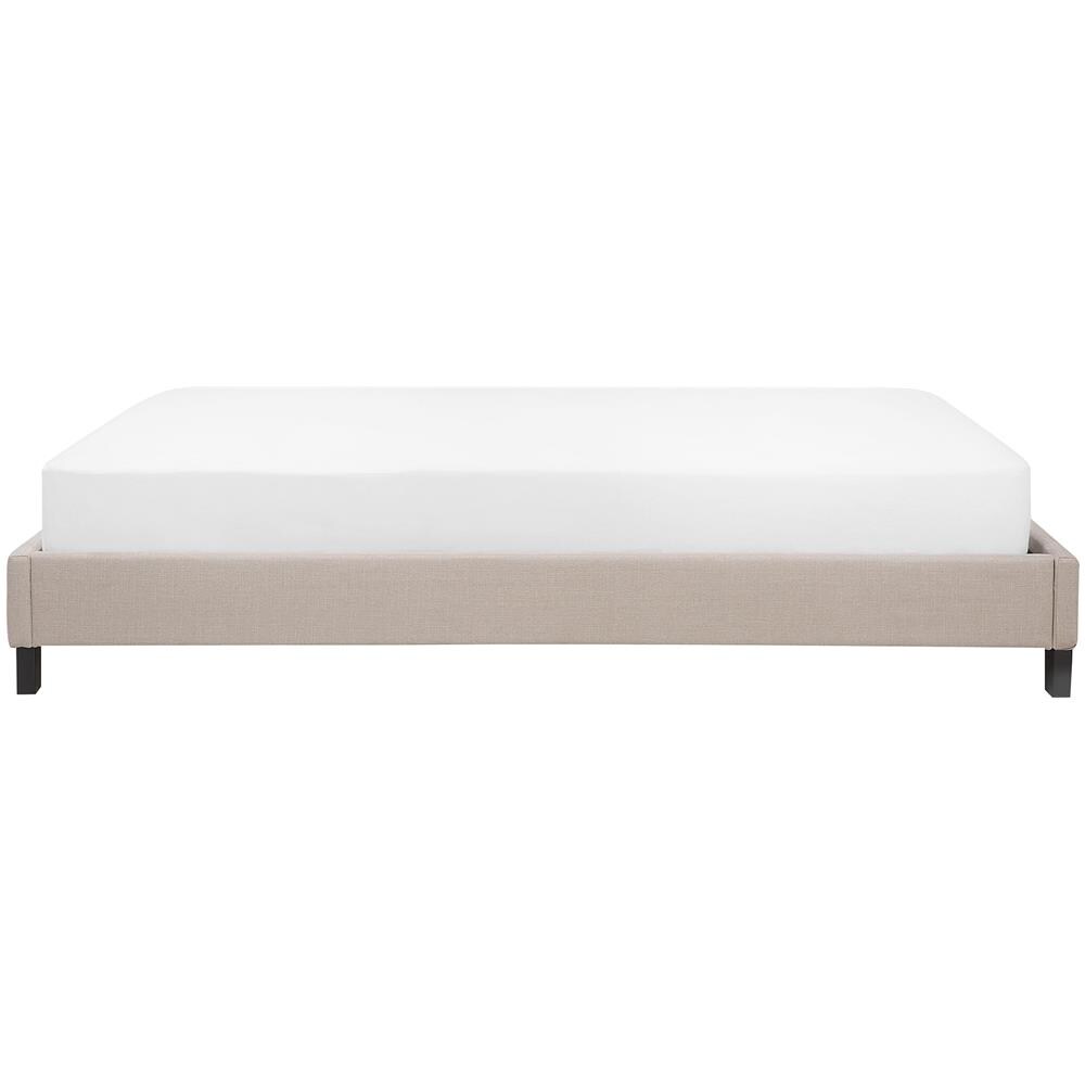 Letto Imbottito Beige Con Telaio 140 X 200 Cm Roanne - Foto 2