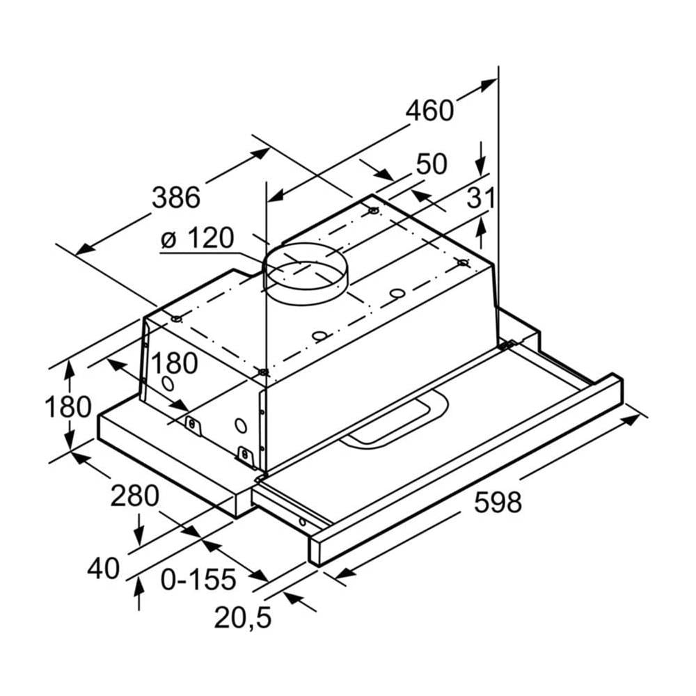 Cappa a Scomparsa 3BT263MN Aspirante e Filtrante Colore Nero - Foto 4