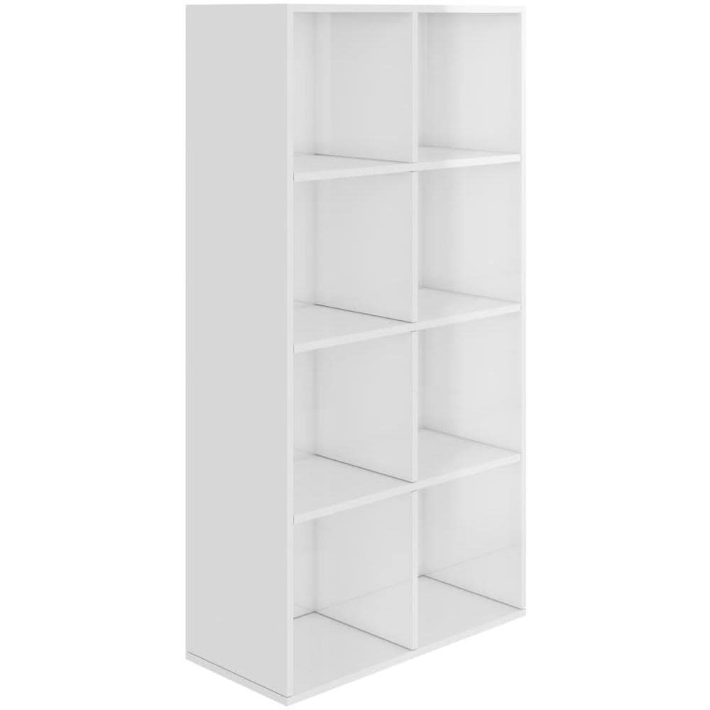 Libreria /Credenza Bianco Lucido 66x30x130 cm Legno Multistrato - Foto 2