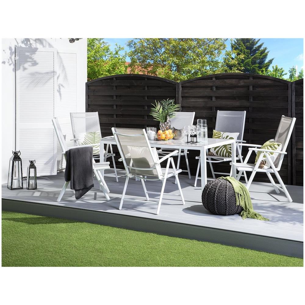 Set Sedie Da Giardino Sedia Da Giardino In Alluminio Color Grigio Catania - Foto 2