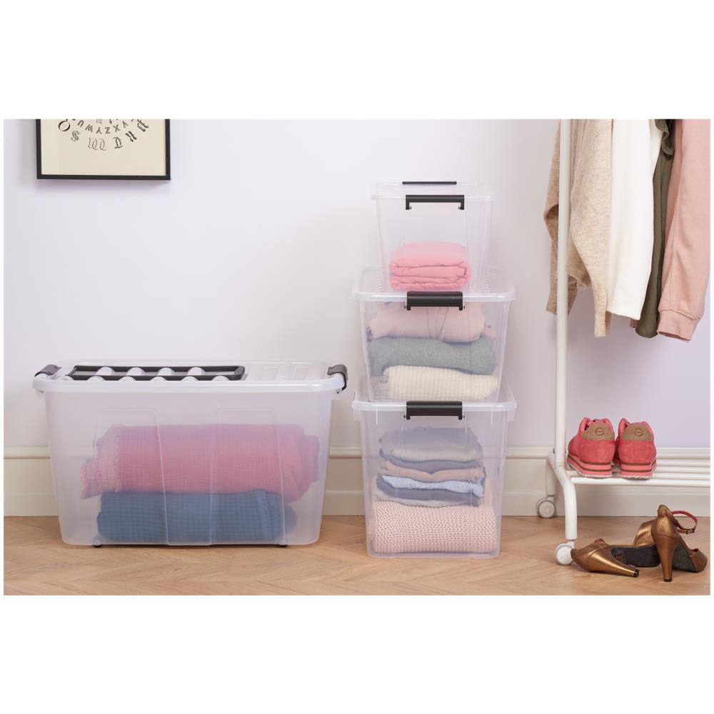 Scatola Trasparente Grigia 40l Con Coperchio Home Box - Foto 2