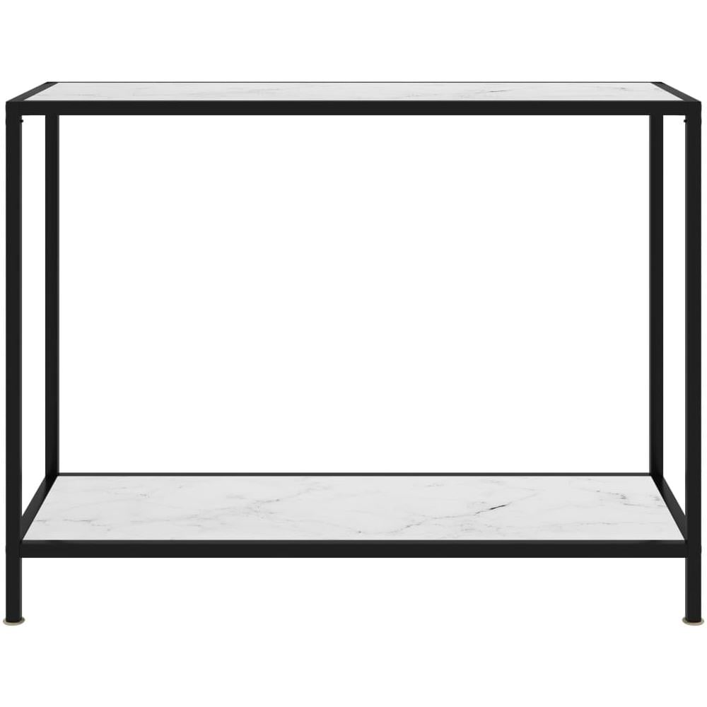 Tavolo Consolle Bianco 100x35x75 Cm In Vetro Temperato - Foto 2