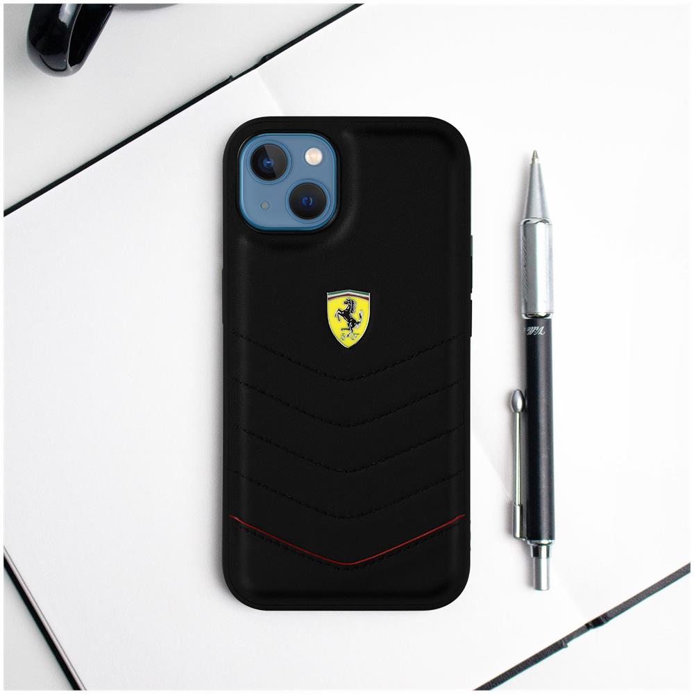 Cover Per Iphone 13 Mini In Vera Pelle Con Logo Sul Retro Nera - Foto 5