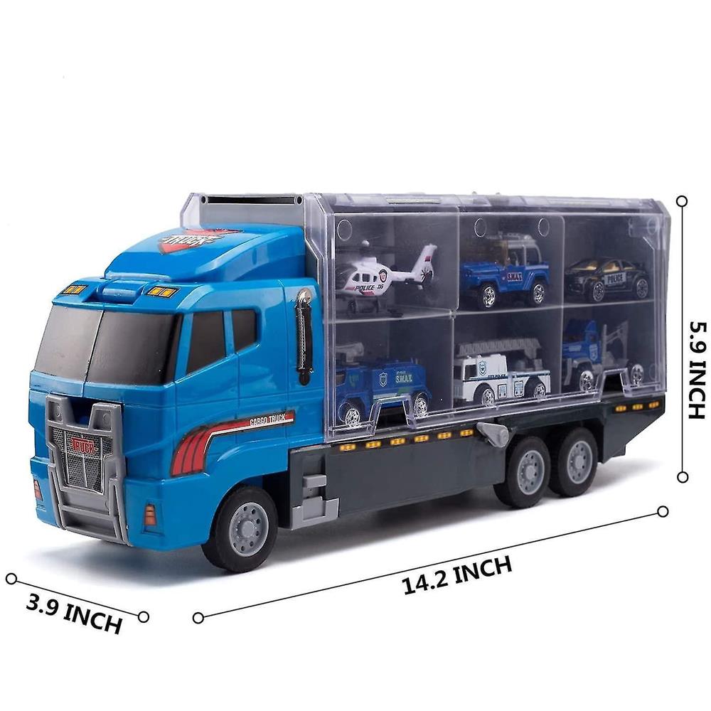 Wokex Veicoli Da Costruzione Per Camion Giocattolo 10 In 1 Camion Di Trasporto Della Polizia Mini Die cast Plastic Play Vehic Wokex Veicoli Da Costruzione Per Camion Giocattolo 10 In 1 Camion Di Trasporto Della Polizia Mini Die cast Plastic Play Vehic