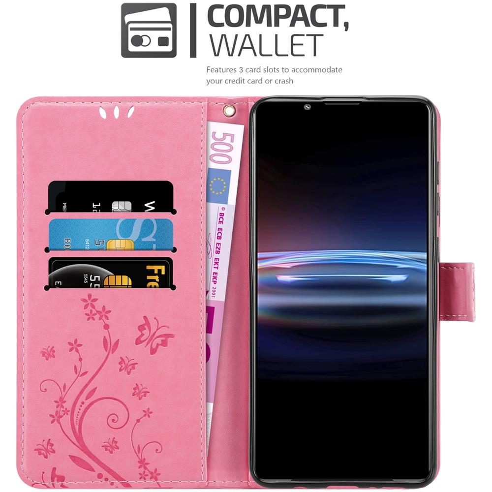 Cadorabo Custodia Compatibile Con Sony Xperia Pro-i In Turchese Fiore - Coperchio Protettivo In Design Floreale Con Chiusura Magnetica, Funzione Stand E Slot Per Carte - Foto 2