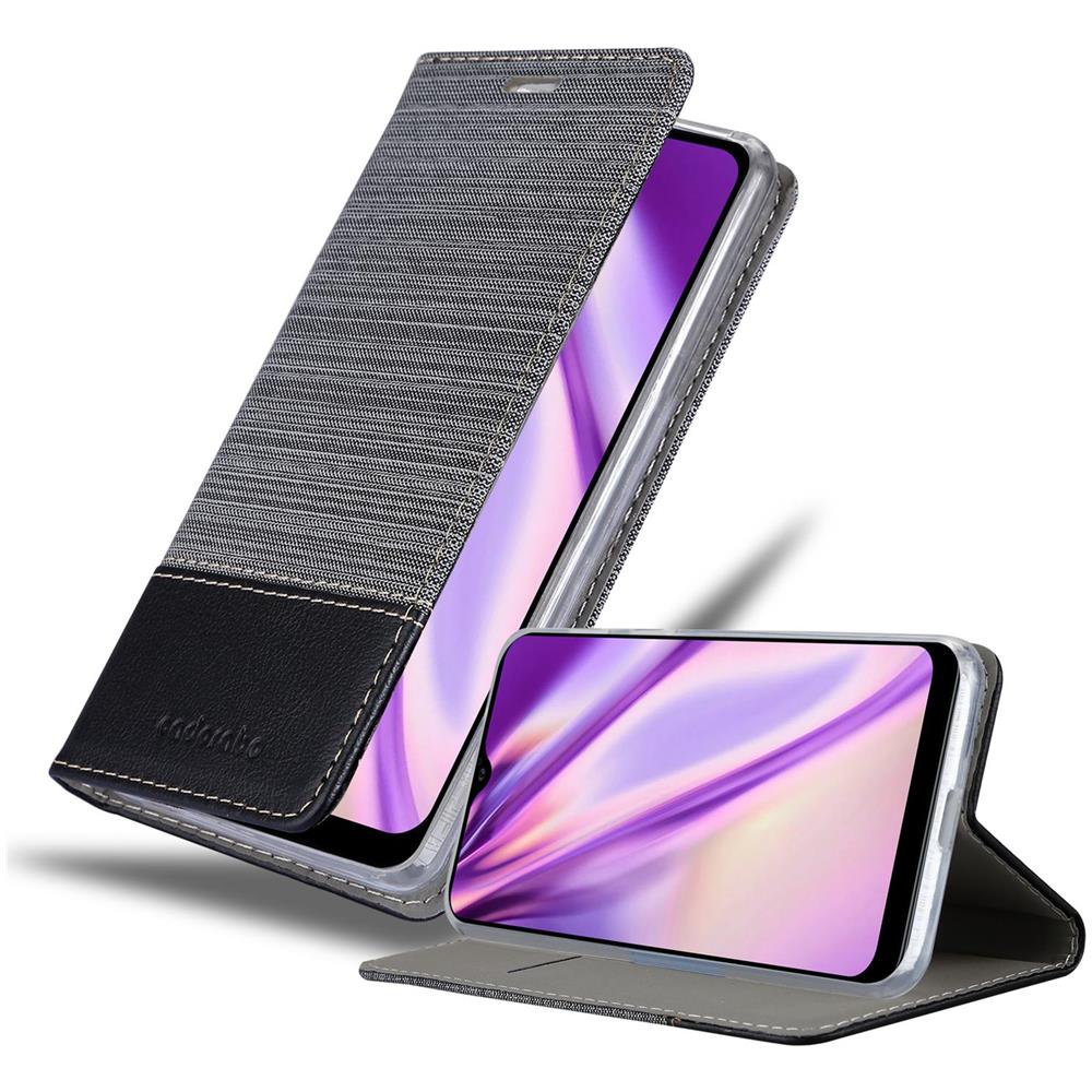 Custodia Compatibile Con Samsung Galaxy A10s In Grigio Nero - Coperchio Protettiva Con Chiusura Magnetica, Funzione Stand E Tasca Per Le Carte - Foto 1