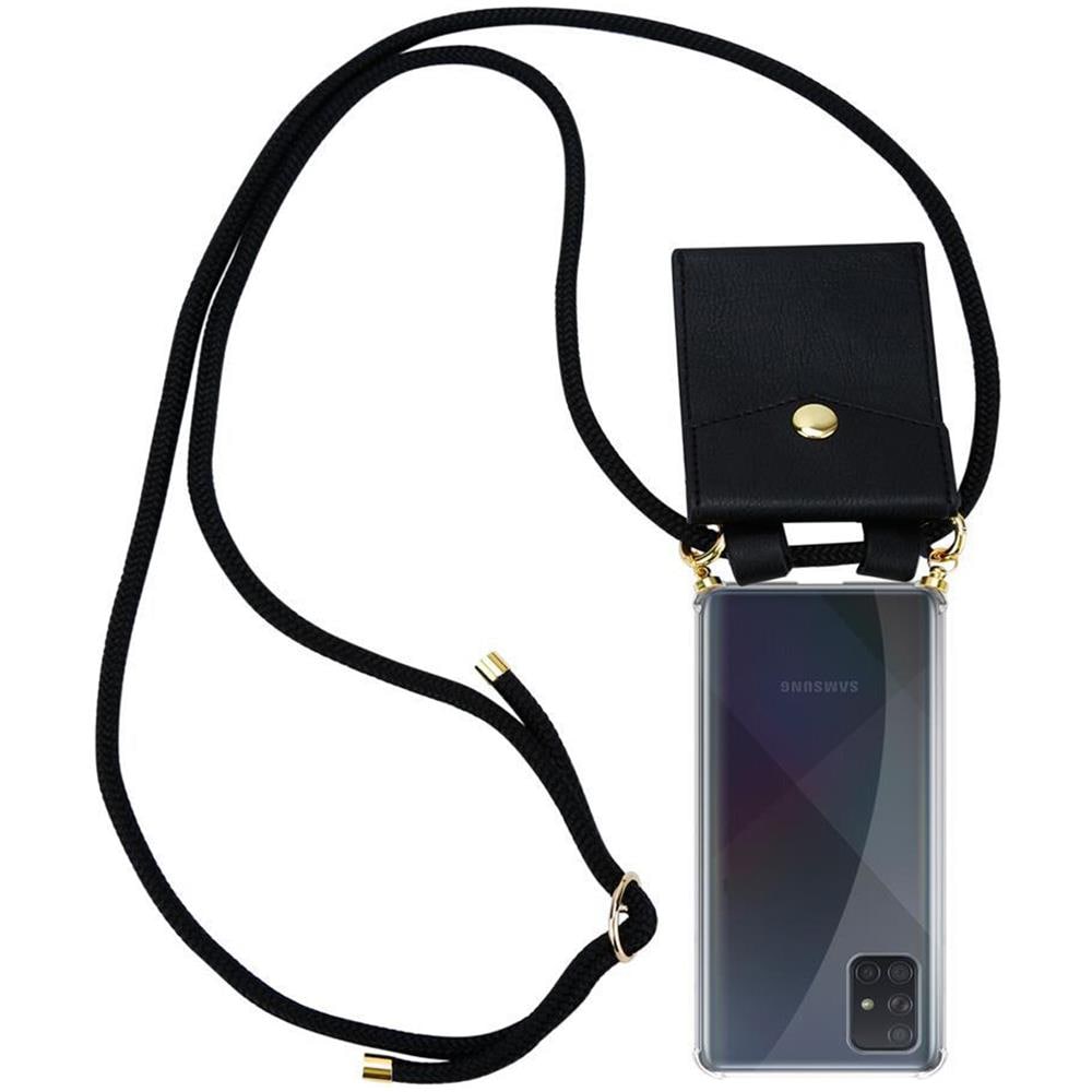 Cadorabo Catena Di Telefoni Cellulari Compatibile Con Samsung Galaxy A51 In Nero - Coperchio Protettivo In Silicone Con Anelli D'oro, Cinturino In Corda E Custodia Staccabile - Foto 1