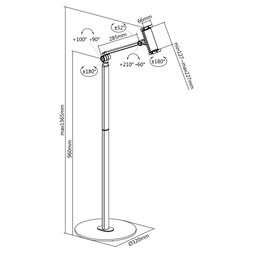 Supporto Da Pavimento Inclinabile E Girevole Per Dispositivi Mobili Da 4.7'' A 12.9'' - Foto 2