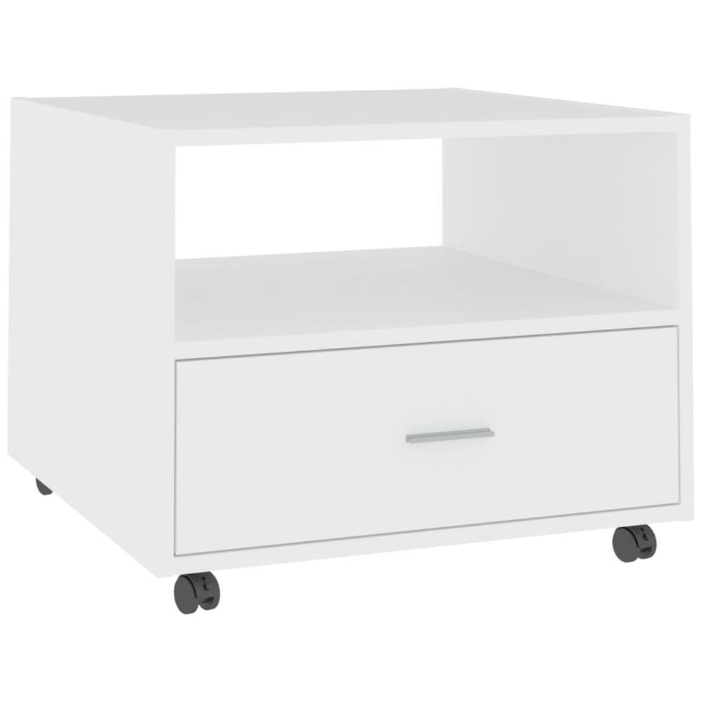 Tavolino Da Salotto Bianco 55x55x45 Cm In Legno Multistrato - Foto 1