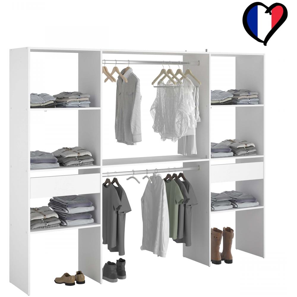 Elysee Armadio A Vista, 2 Barre Appendiabiti, 6 Ripiani E 2 Cassetti - Foto 1