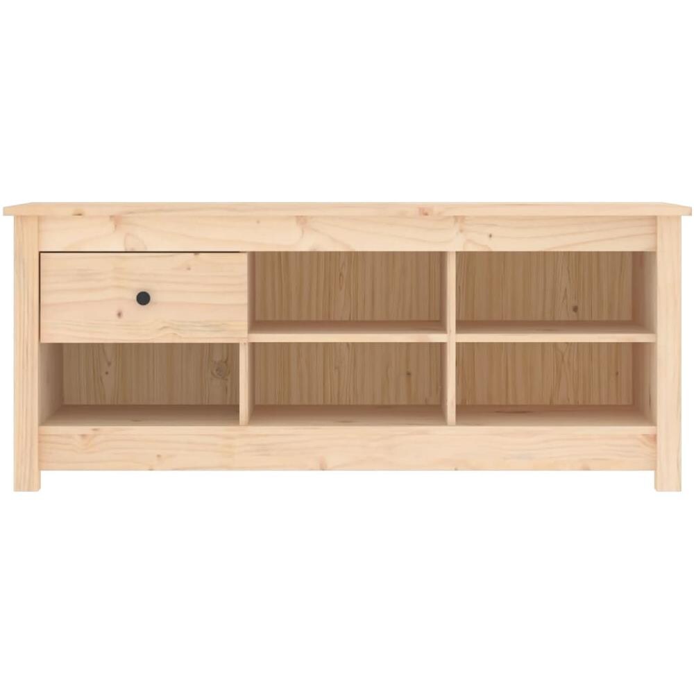 Scarpiera 110x38x45,5 Cm In Legno Massello Di Pino - Foto 5