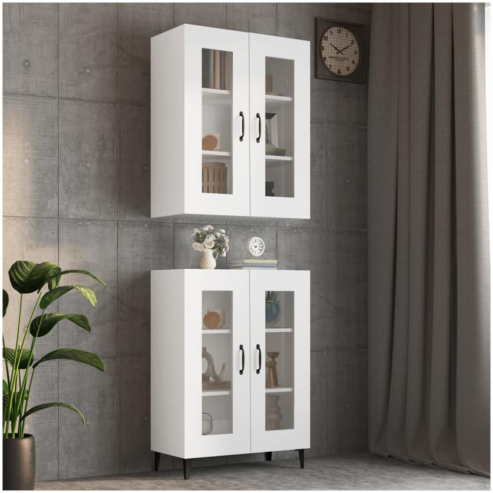 Armadietto Pensile A Parete Bianco 69,5x34x90 Cm - Foto 1