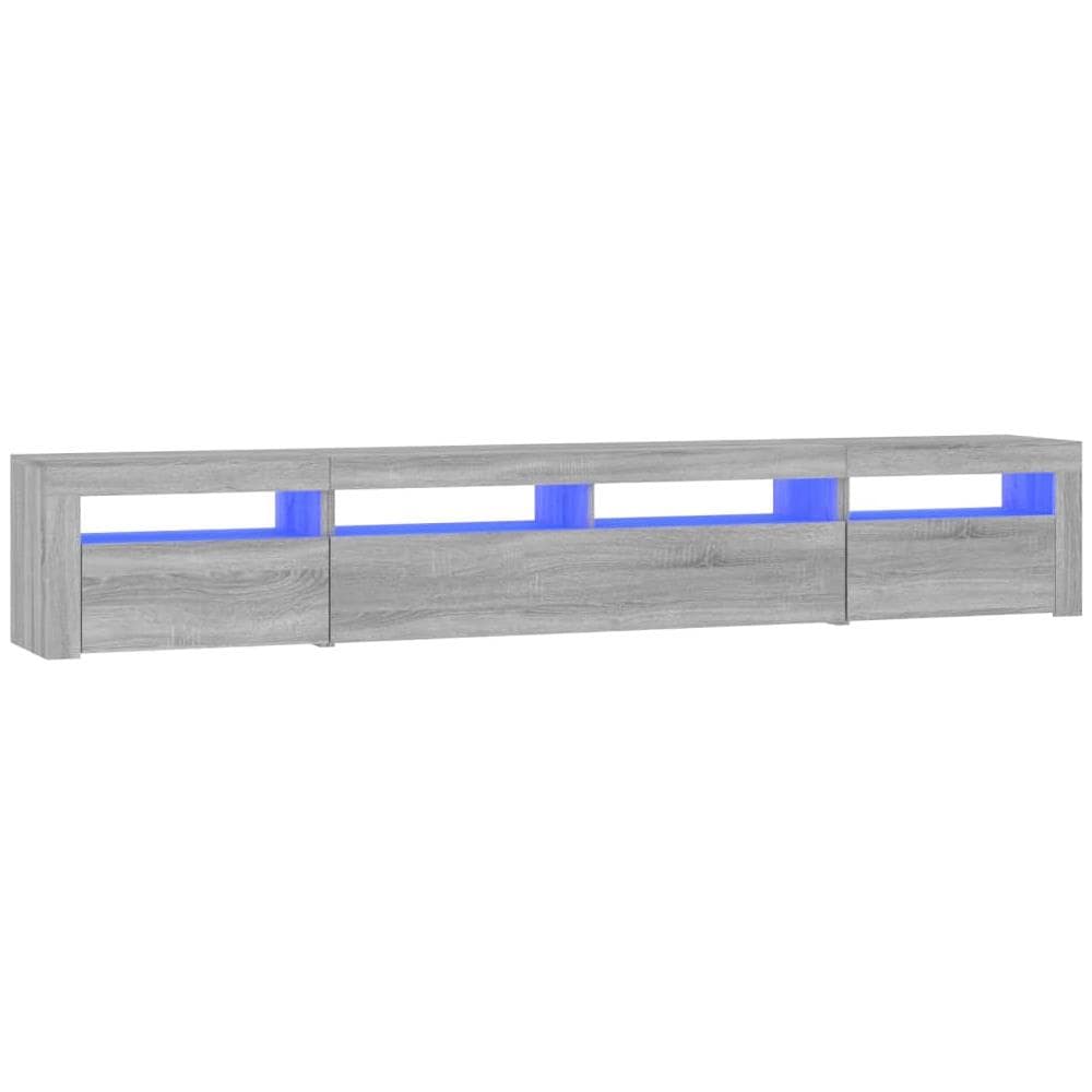Mobile Porta TV con Luci LED Grigio Sonoma 240x35x40 cm - Foto 2