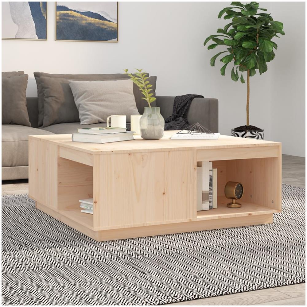 Tavolino Da Salotto 100x101x40,5 Cm In Legno Massello Di Pino - Foto 1