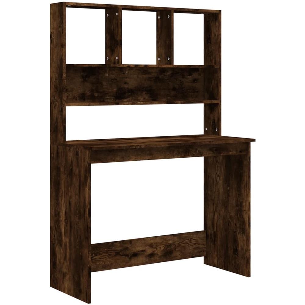 Scrivania Mensole Rovere Fumo 102x45x148 cm Legno Multistrato - Foto 2