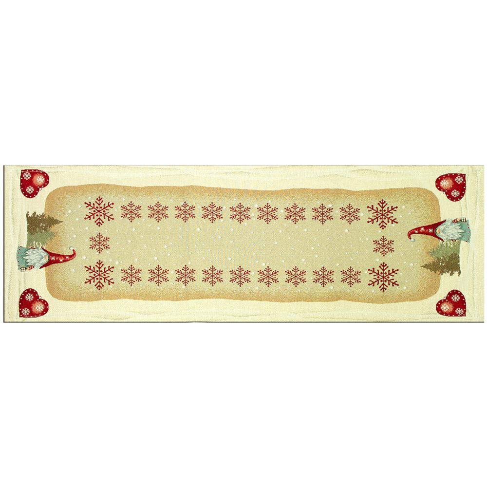 Tovaglia Natale Centrino Runner Tavolo Centrotavola Natalizio Gnomo Cuore 45x140 Gnomo Cuore - Foto 1