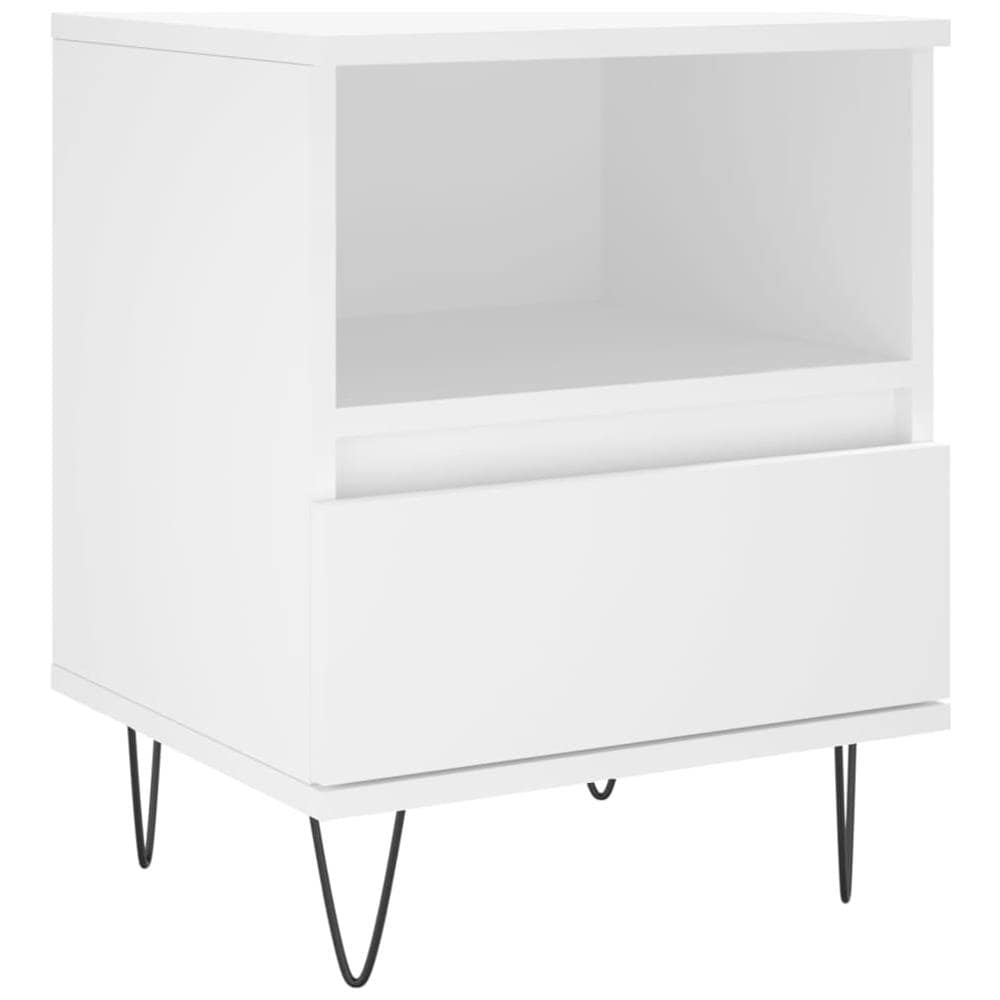 Comodino Bianco 40x35x50 Cm In Legno Multistrato - Foto 2