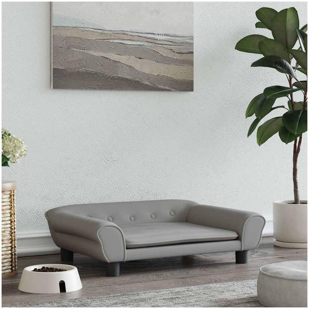 Lettino per Cani Grigio Chiaro 70x48x22 cm in Velluto - Foto 2