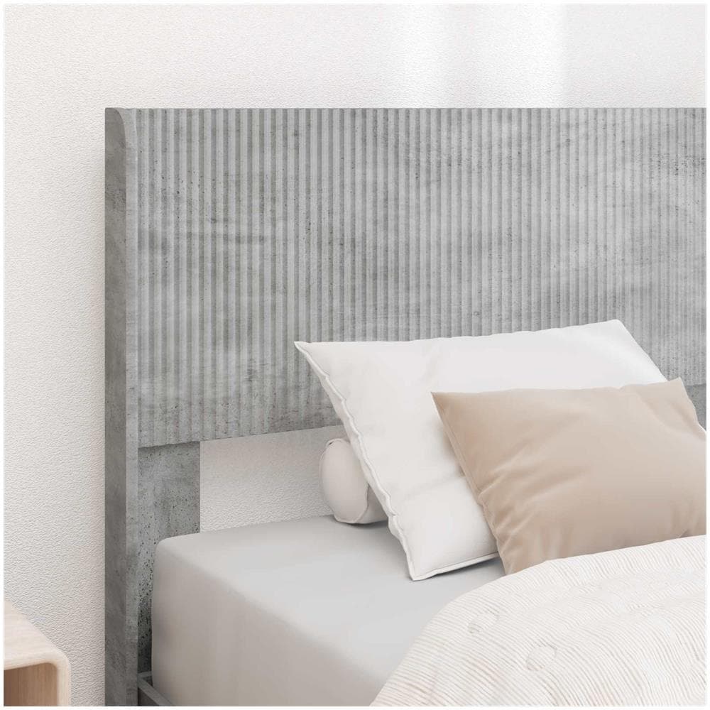 Struttura del letto con stoccaggio e testata Grigio Cemento - Foto 2