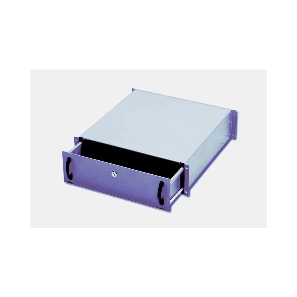 Cassetto Per Armadi Rack 19" Con Serratura, 3 Unita', Colore Nero Ral9005-Dimensioni (L / P / A) Mm. 485X480X134 - Foto 1