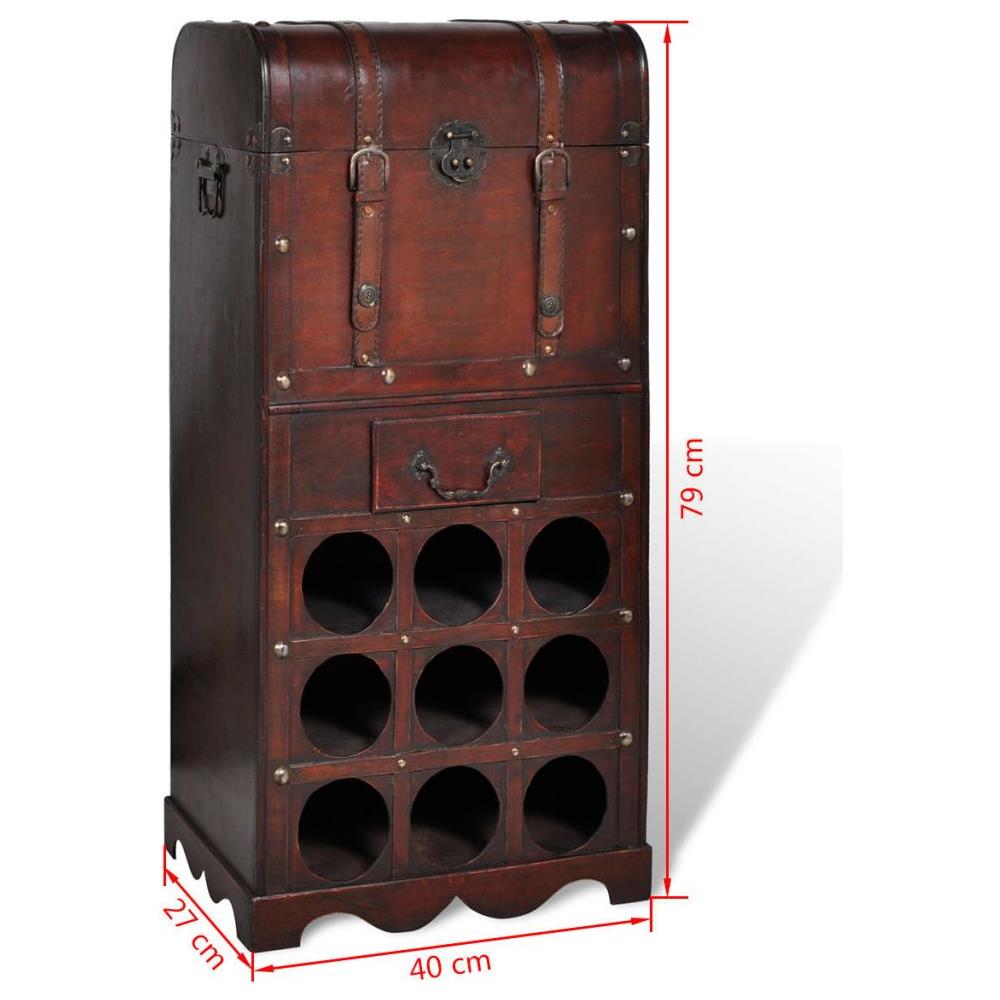 Bottigliera Di Legno Per 9 Bottiglie Con Baule E Cassetto - Foto 11