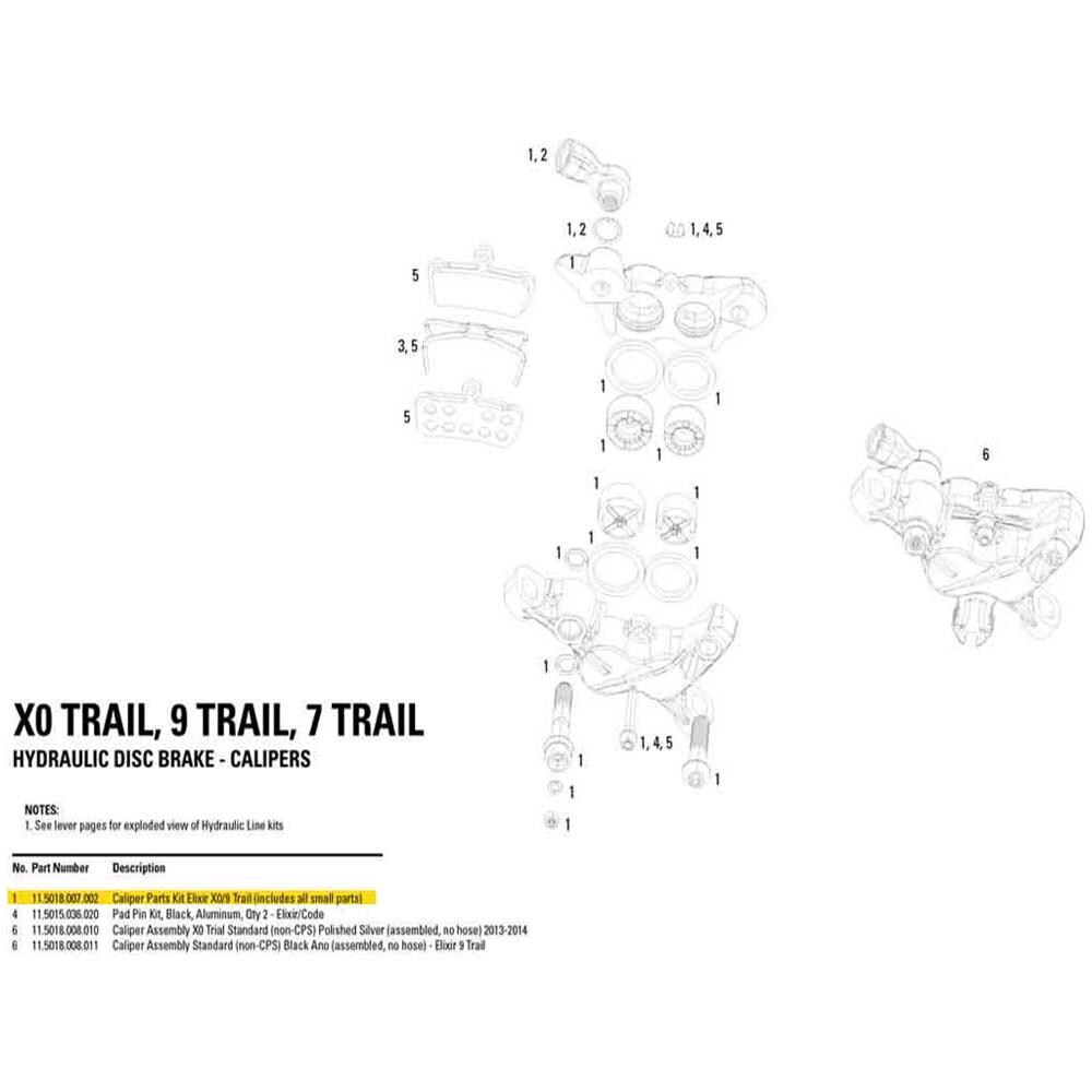 Freni Caliper Parts Kit Elixir X0/9 Trail Ricambi Dei Componenti One Size - Foto 2