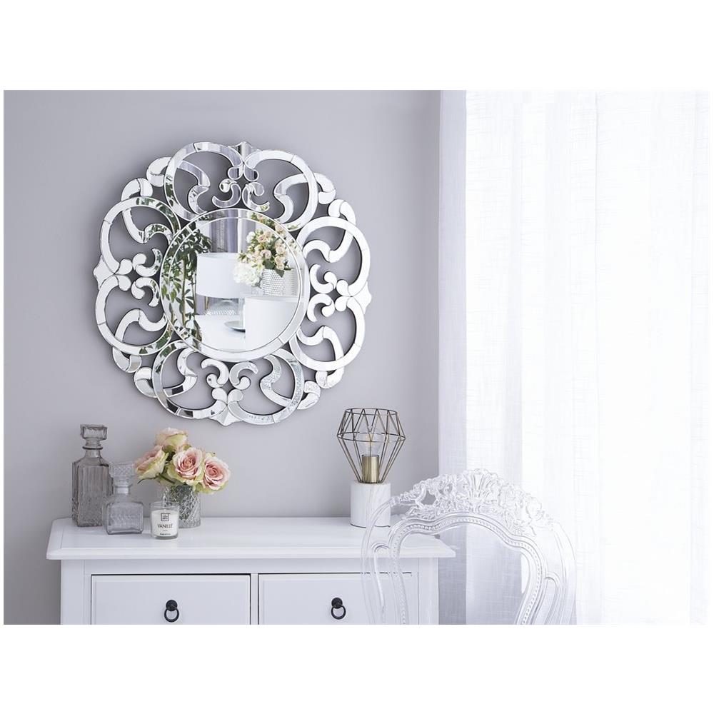 Specchio Da Parete In Argento Ø70 Cm Mornaix - Foto 2